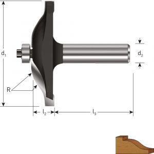 Rotec 271 HM platbandfrees Gold-Line diameter 50,8 mm Z=2 R=9,52 mm d2=8 mm 271.32.5080