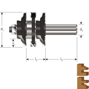 Rotec 271 HM contraprofielgarnituurfrees Gold-Line Z=3 diameter 41 mm d2=12 mm 272.38.4100