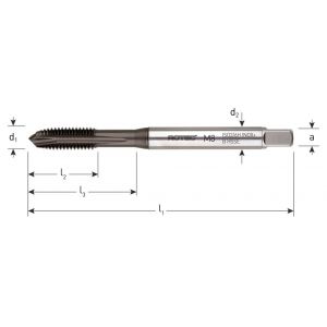 Rotec 331H371 HSS-E machinetap Inox+ doorlopend DIN 371 type B M5x0,8 mm 331.0500H