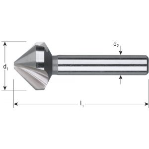 Rotec 400 HSS-G verzinkfrees 90 graden 3 snijkanten DIN 335C diameter 12,4 mm (M6) 400.1240