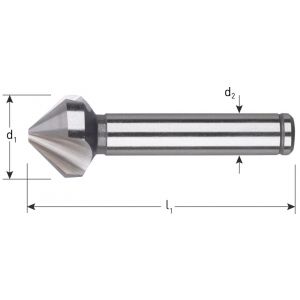 Rotec 403 HSS-E verzinkfrees 90 graden 3 snijkanten Inox DIN 335 C 12,4 mm M6 403.1240