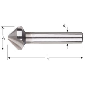 Rotec 405HM VHM verzinkfrees 90 graden 3 snijkanten DIN 335C diameter 10,4 mm M5 405.1040