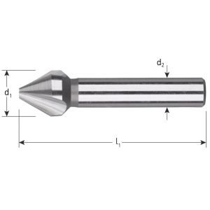 Rotec 406 HSS-G verzinkfrees 60 graden 3 snijkanten DIN 334C diameter 10 mm 406.1000