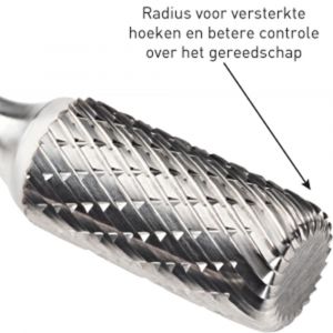 Rotec 430R HM stiftfrees model A en R met radius Z6 kruisvertand diameter 8x19x65 mm d2=6 mm 430.3080