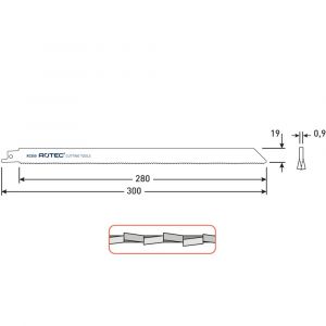 Rotec 525 reciprozaagblad RC550 S1222VF set 5 stuks 525.0550