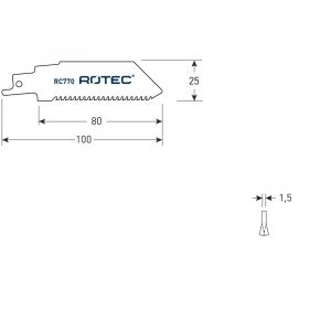 Rotec 525 reciprozaagblad RC770 S555CTC set 2 stuks 525.0770