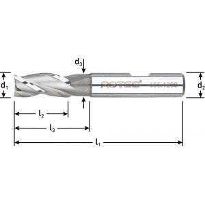 Rotec 605 HSS-E universeelfrees DIN 884 kort ongecoat diameter 2 mm 605.0200