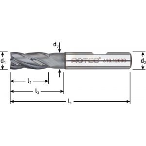 Rotec 610 HSS-E vingerfrees DIN 844 kort AlCrN-gecoat diameter 10 mm 610.1000C