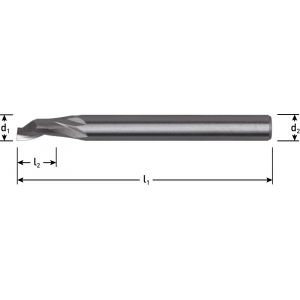 Rotec 618 HSS-E eentandsfrees ongecoat diameter 8x14x80 mm d2=8 mm Z=1 618.0802