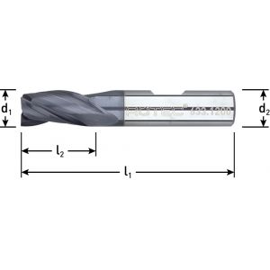 Rotec 633 VHM universeelfrees TiAlN-gecoat Silver-Line diameter 10x22x70 mm d2=10 mm Z=3 K 633.1000