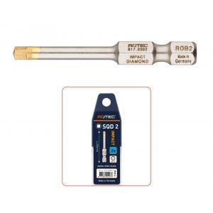 Rotec 817 Impact schroefbit E6.3 Diamond Robertson SQD 2x50 mm set 2 stuks 817.33022