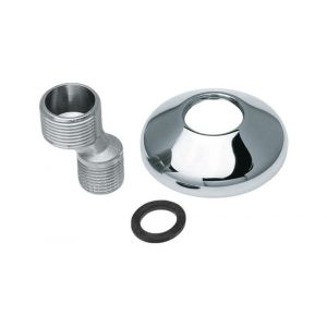 Bonfix S-koppeling 1/2 inch x 3/8 inch met rozet met ring 80010