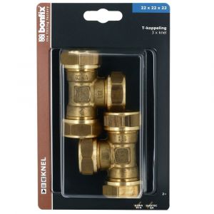 Bonfix blister T-stuk 22 mm 2 stuks 804020