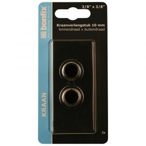 Bonfix blister kraanverlengstuk 3/8 inch binnendraad x 3/8 inch buitendraad 10 mm 2 stuks 811705