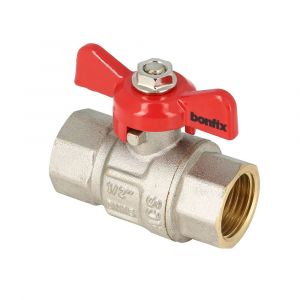 Bonfix kogelkraan 3/4 inch binnendraad x 3/4 inch binnendraad met vlindergreep rood 92165