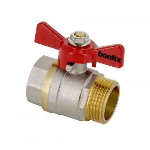 Bonfix kogelkraan 1/4 inch binnendraad x 1/4 inch buitendraad met vlindergreep 92315