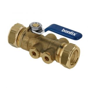 Bonfix stopkraan TBE-EA 15x15 mm knel met geintergreerde kogelkraan 97112