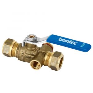 Bonfix kogelstopkraan 22x22 mm knel met aftap 97115