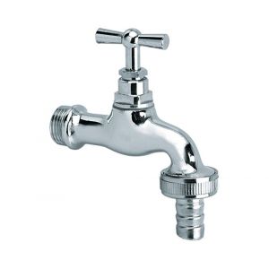 Bonfix sanitaire tapkraan verchroomd met kruk en wartel 1/2 inch 98105