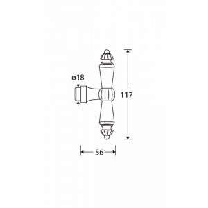 Wallebroek Mi Satori 00.0018.44 deurkruk gatdeel T Nouveau messing gepolijst gelakt-ebben W0100.0018.44