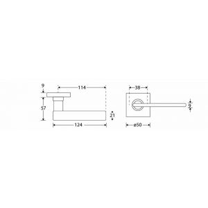 Wallebroek Mi Satori 00.0080.46 krukgarnituur Piatto Bauhaus messing mat nikkel ongelakt W1300.0080.46