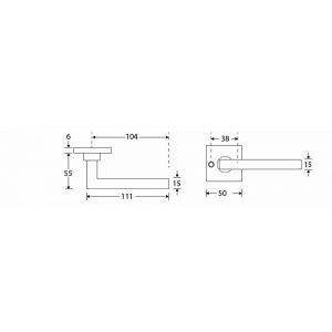 Wallebroek Mi Satori 00.0084.46 krukgarnituur Kare Bauhaus messing gepolijst gelakt W0100.0084.46