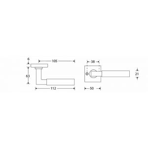 Wallebroek Mi Satori 00.0097.46 krukgarnituur Bauhaus messing glans chroom W2100.0097.46