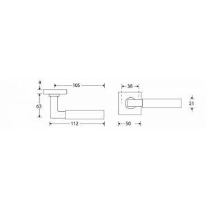 Wallebroek Mi Satori 00.0098.46 krukgarnituur Bauhaus verdekt messing mat zwart W3000.0098.46