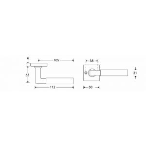 Wallebroek Mi Satori 00.0105.46 krukgarnituur Bauhaus messing mat nikkel ongelakt-ebben W1300.0105.46