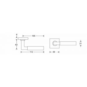 Wallebroek Mi Satori 00.0106.46 krukgarnituur Bauhaus verdekt messing gepolijst ongelakt-ebben W0200.0106.46