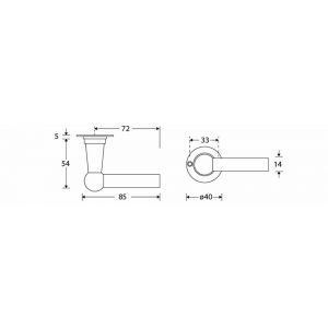 Wallebroek Mi Satori 00.0115.46 krukgarnituur Chemin de Fer 85 mm messing mat nikkel ongelakt W1300.0115.46