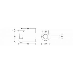 Wallebroek Mi Satori 00.0116.46 krukgarnituur Chemin de Fer 100 mm messing mat zwart W3000.0116.46