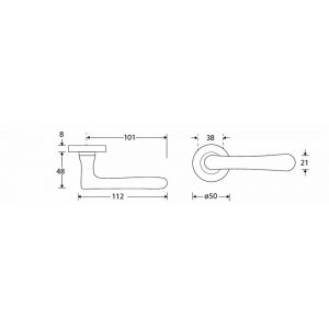 Wallebroek Mi Satori 00.0130.46 krukgarnituur Linea Vivo messing mat nikkel ongelakt W1300.0130.46