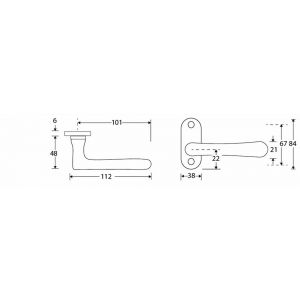 Wallebroek Mi Satori 00.0131.46 krukgarnituur Linea Ovaal messing glans chroom W2100.0131.46