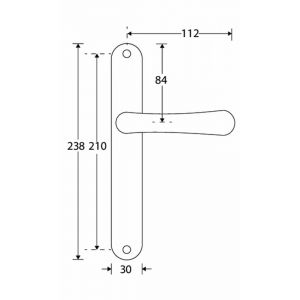 Wallebroek Mi Satori 00.0132.12 krukgarnituur Linea Smal ovaal messing gepolijst gelakt BB72 W0100.0132.12