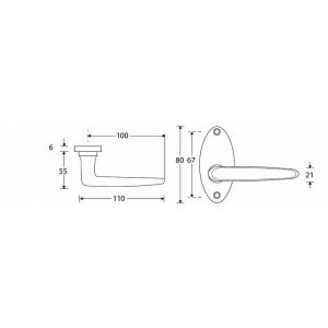 Wallebroek Mi Satori 00.0136.46 krukgarnituur Dudok Elips messing getrommeld ongelakt W0500.0136.46