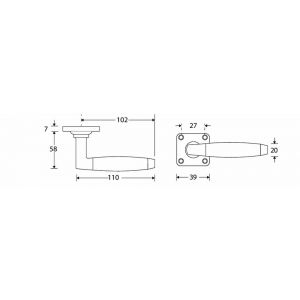 Wallebroek Mi Satori 00.0139.46 krukgarnituur Ton vierkant messing antiek nikkel-ebben W1600.0139.46