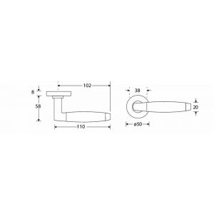 Wallebroek Mi Satori 00.0140.46 krukgarnituur Ton Vivo messing mat nikkel ongelakt-ebben W1300.0140.46