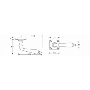 Wallebroek Mi Satori 00.0154.46 krukgarnituur Antique Vierkant messing antiek nikkel-ebben W1600.0154.46