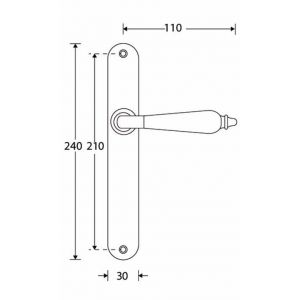 Wallebroek Mi Satori 00.0156.15 krukgarnituur Antique Smal ovaal messing gepolijst gelakt-ebben BB110 W0100.0156.15