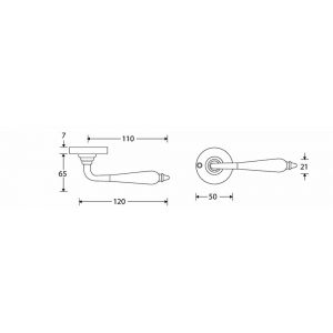 Wallebroek Mi Satori 00.0159.46 krukgarnituur Antique Facet messing gepolijst gelakt-bakeliet W0100.0159.46