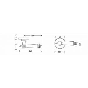 Wallebroek Mi Satori 00.0162.46 krukgarnituur Nouveau Elegant messing gepolijst gelakt-ebben W0100.0162.46