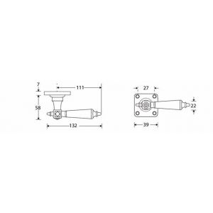 Wallebroek Mi Satori 00.0170.46 krukgarnituur Roman vierkant messing gepolijst gelakt-bakeliet W0100.0170.46