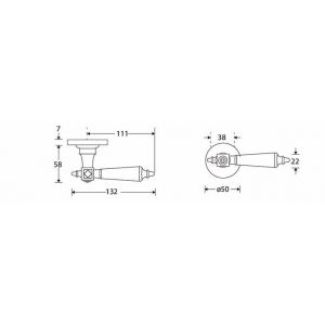 Wallebroek Mi Satori 00.0171.46 krukgarnituur Roman Facet messing glans nikkel-bakeliet W1100.0171.46