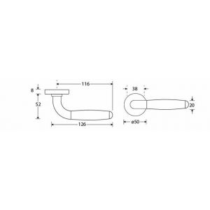 Wallebroek Mi Satori 00.0184.46 krukgarnituur Baton Vivo messing mat nikkel ongelakt-FF W1300.0184.46