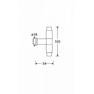 Wallebroek Mi Satori 00.0188.44 deurkruk gatdeel T Ton messing gepolijst ongelakt-ebben W0200.0188.44