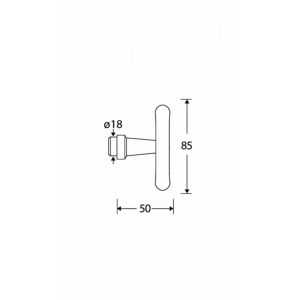 Wallebroek Mi Satori 00.0190.44 deurkruk gatdeel T Linea messing mat nikkel ongelakt W1300.0190.44