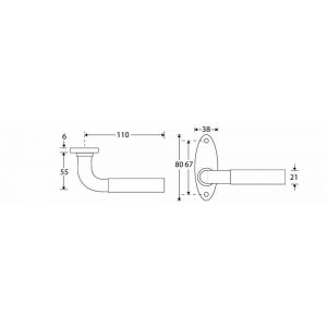 Wallebroek Mi Satori 00.0197.46 krukgarnituur Frankfurt Elips messing mat nikkel ongelakt-ebben W1300.0197.46