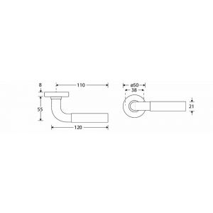 Wallebroek Mi Satori 00.0198.46 krukgarnituur Frankfurt Vivo messing mat nikkel ongelakt W1300.0198.46