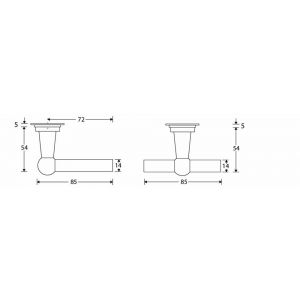 Wallebroek Mi Satori 00.0217.46 garnituur Chemin de Fer L/T 85 mm messing mat zwart W3000.0217.46